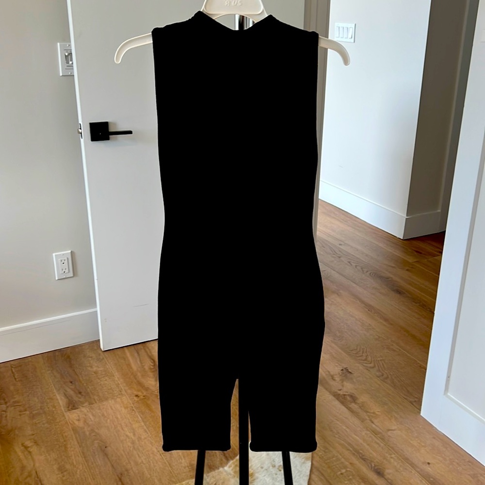 Naked Wardrobe Medium High Neck Light Worn Zip Up Black Romper